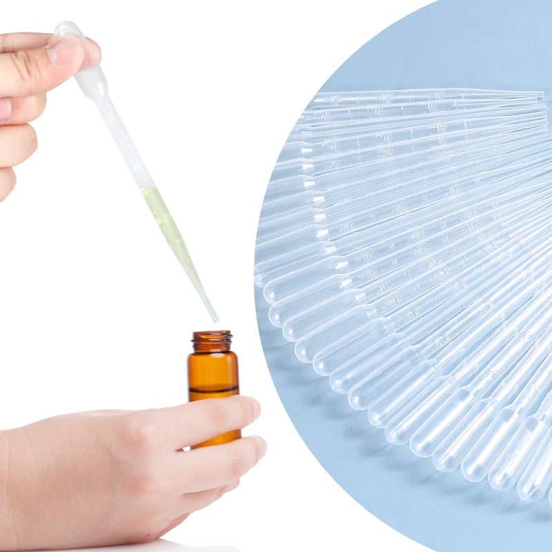 YSSHUI 300PCS 3ML Plastic Transfer Pipettes, YSSHUI Disposable Pipette Transfer Pipettes for Essential Oil Pipette Makeup Tool - Image 4